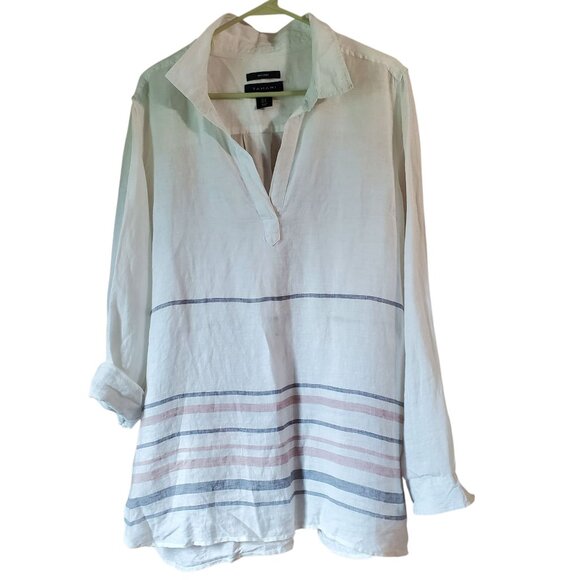 Linen Beach Cover Up From TAHARI | Size 1X - Picture 1 of 12
